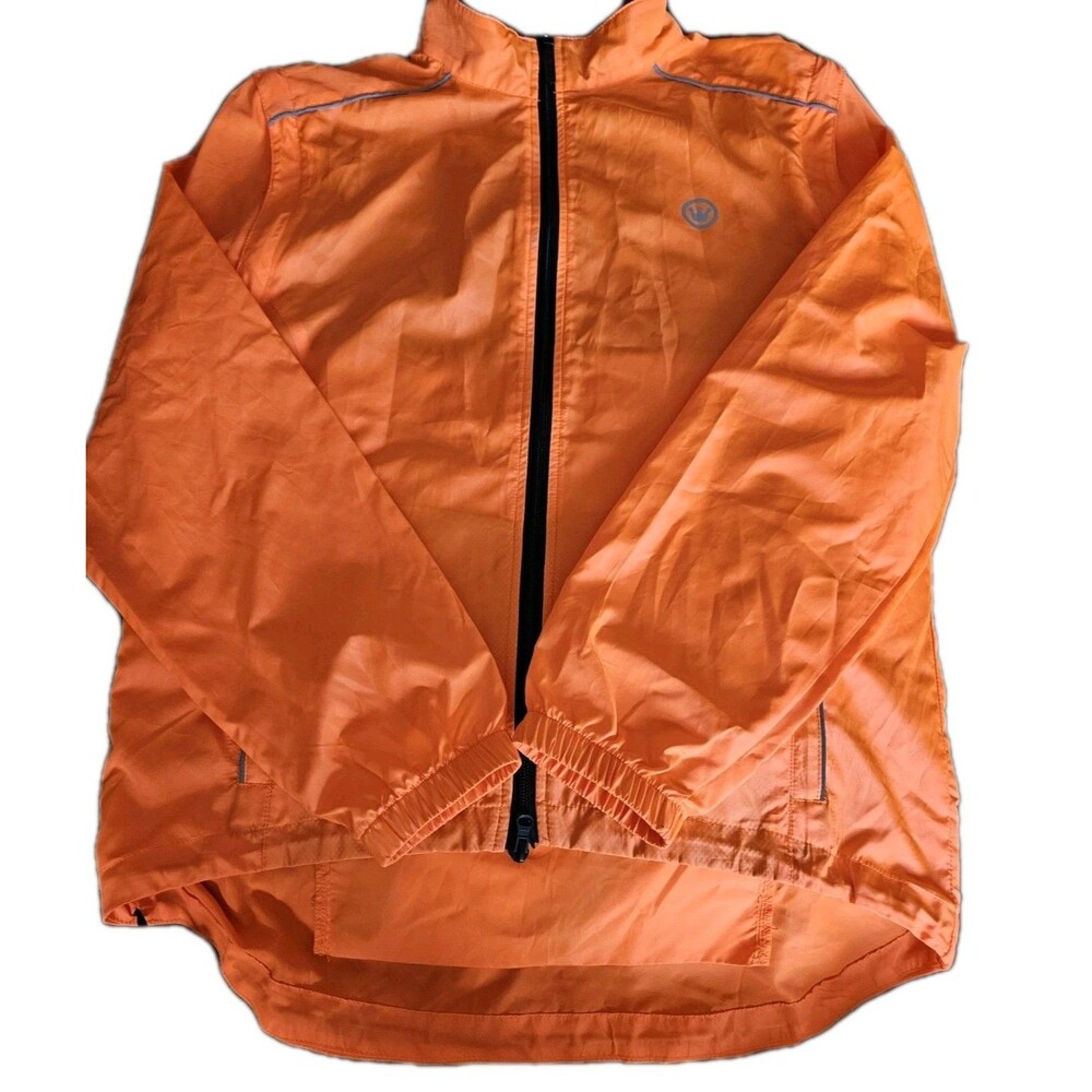 Canari Cycling Jacket Mens Large Hi Vis Full Zip Pockets Windbreaker Convertible